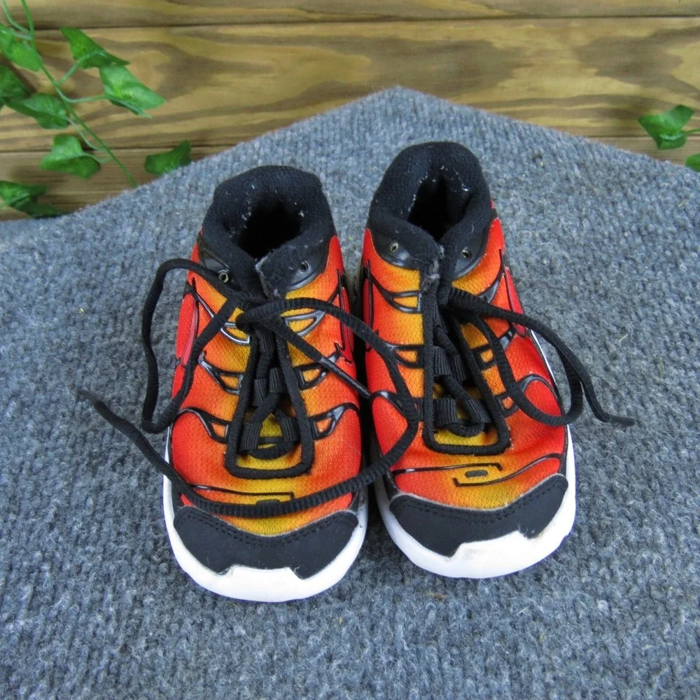 Nike Air Max‎ Plus Sunset Sneakers Running Shoes Red Black White Size 5 Toddler